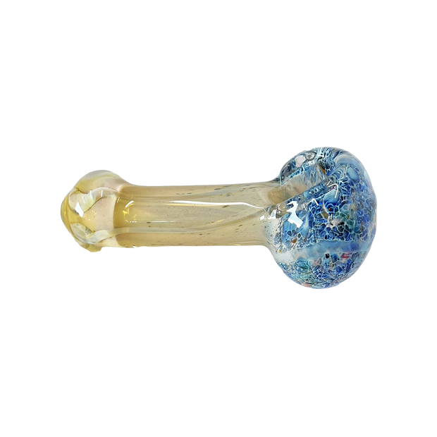Glass Hand Pipe - Full Fume Frit Head Spoon - 60G - 4IN - Assorted Colors - B206