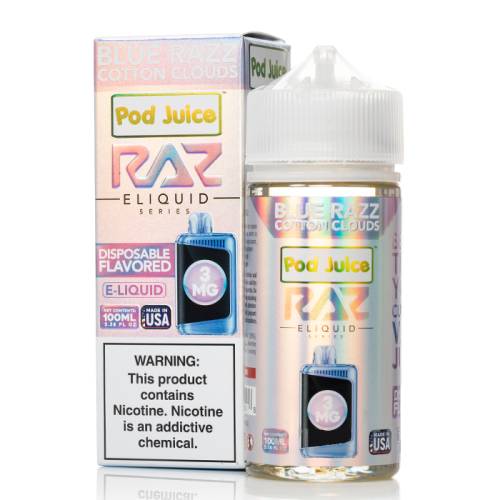 Pod Juice x Raz - Blue Razz Cotton Clouds - 100mL