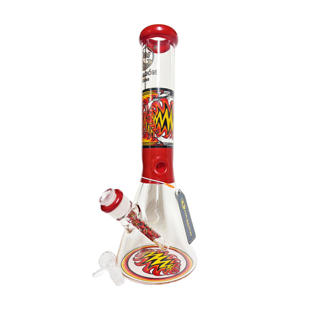 Dragon - Glass Water Pipe - Beaker Base Design w/Ice Catcher & Diffused Downstem - 1066G - 14IN - Assorted Colors - DGC-108