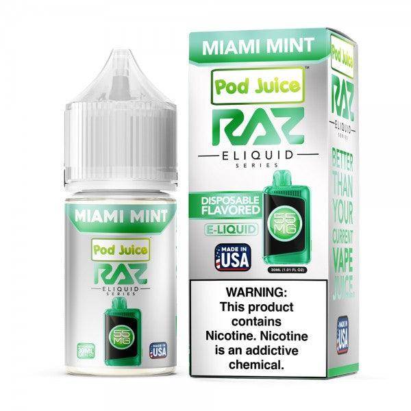 Pod Juice x Raz - Miami Mint Nicotine Salt - 30mL