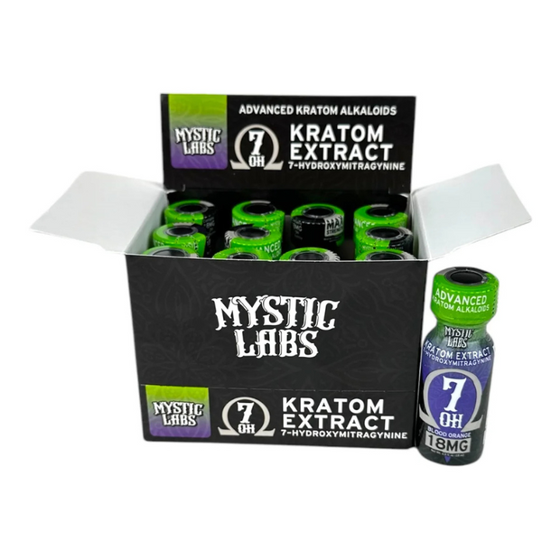 Mystic Labs - 7-Hydroxymitragynine Kratom Shot - 15mL - 18mG - 12 Count
