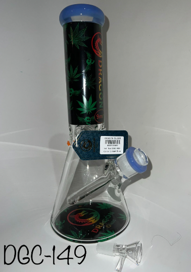 Dragon - Glass Water Pipe - Extra Thick Base w/Ice Catcher & Straight Neck w/Diffused Downstem - 1070G - 12.6IN - Assorted Colors - DGC-149