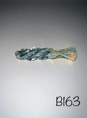 Glass Hand Pipe - Chillum w/Color Twist - 29G - 4IN - Assorted Colors - B163