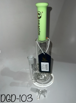 Dragon - Glass Water Pipe - Tube Base Design w/Diffused Tree Perc - 367G - 10IN - Assorted Colors - DGD-103