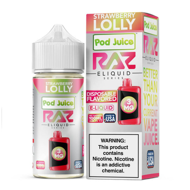 Pod Juice x Raz - Strawberry Lolly - 100mL