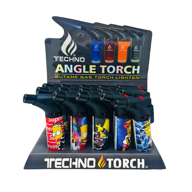 Techno Torch - Supreme Simpsons Angled Butane Torch Lighter - Assorted Colors