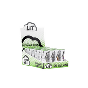 Lit - Glass Hand Pipe Assorted Designs Chillum - 3.5IN - Assorted Colors - 24 Count (Case)